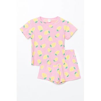 Set de tricou cu model si pantaloni scurti