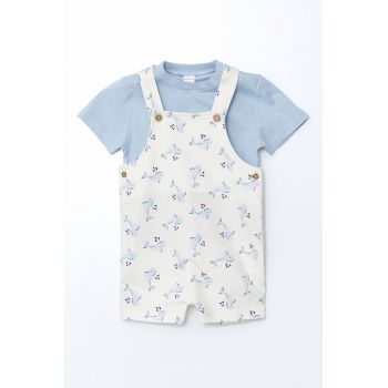 Set de tricou de bumbac si salopeta - 2 piese
