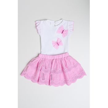 Set de tricou si fusta din amestec de bumbac - 2 Piese