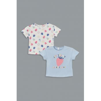 Set de tricouri cu imprimeu grafic - 2 piese