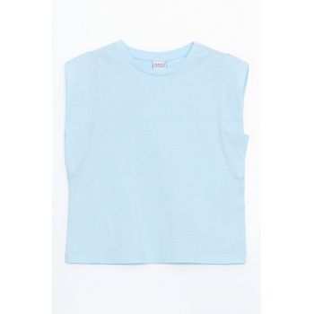 Top din bumbac cu model uni