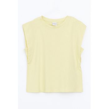 Top din bumbac cu model uni