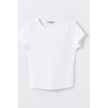 Tricou crop din amestec de bumbac