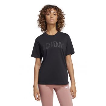 Tricou cu decolteu la baza gatului si imprimeu logo