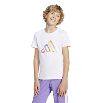 Tricou cu decolteu la baza gatului si imprimeu logo
