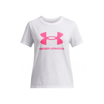 Tricou cu decolteu la baza gatului si imprimeu logo