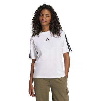 Tricou de bumbac cu decolteu la baza gatului