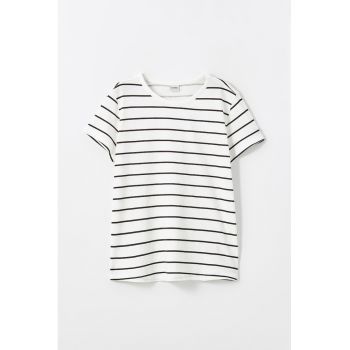 Tricou de bumbac cu dungi