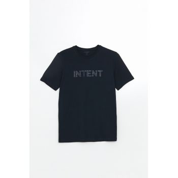 Tricou de bumbac cu imprimeu text