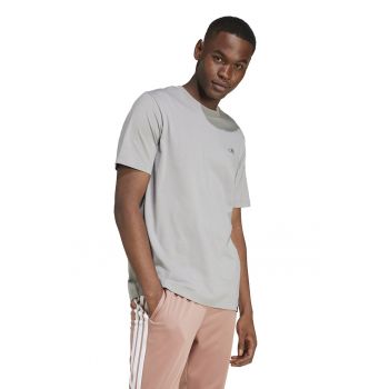 Tricou din bumbac cu decolteu la baza gatului