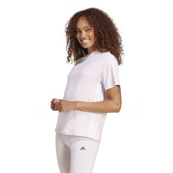 Tricou din bumbac cu decolteu la baza gatului