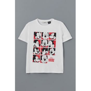 Tricou din bumbac cu imprimeu cu Mickey Mouse