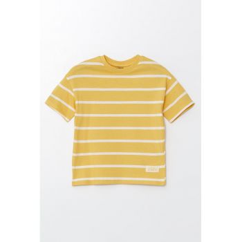 Tricou din bumbac cu model in dungi