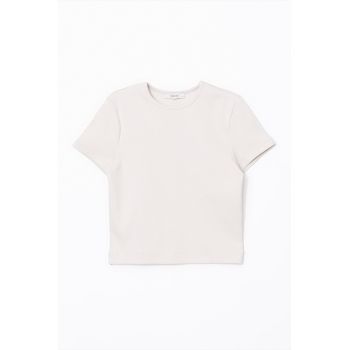 Tricou uni cu decolteu rotund