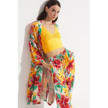 Chimono cu imprimeu floral
