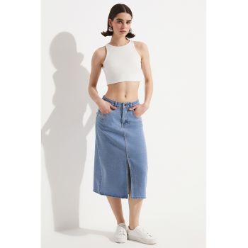 Fusta midi din denim