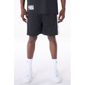 Pantaloni scurti cu aspect perforat si imprimeu