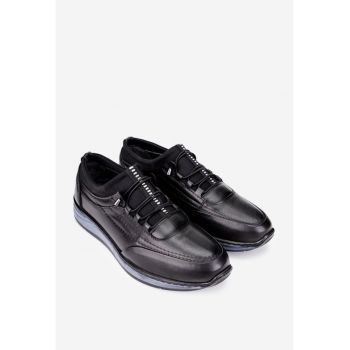 Pantofi barbati din piele naturala si material textil