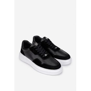 Pantofi barbati din piele neagra
