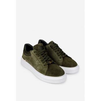 Pantofi barbati kaki din piele naturala