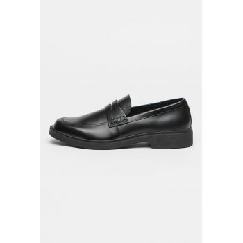 Pantofi loafer din piele cu varf rotund