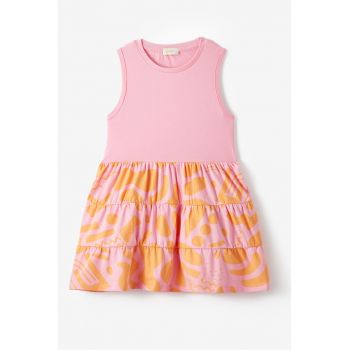 Rochie combi cu imprimeu