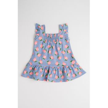 Rochie de bumbac cu imprimeu