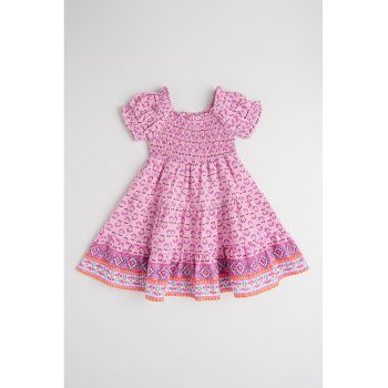 Rochie de bumbac cu insertie elastica