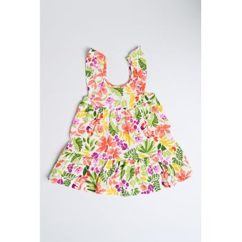 Rochie din amestec de bumbac cu model floral