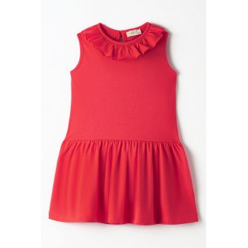 Rochie din bumbac cu guler cu volan