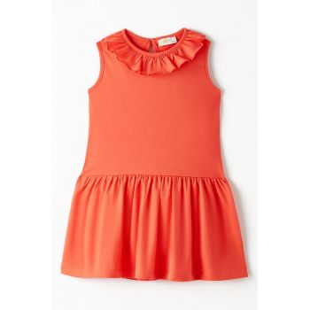 Rochie din bumbac cu guler cu volan