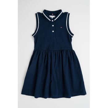Rochie evazata cu guler polo - fara maneci
