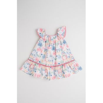 Rochie evazata cu model floral