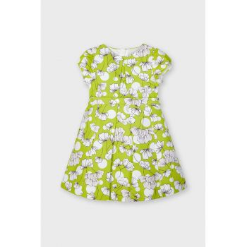 Rochie evazata fara maneci cu imprimeu