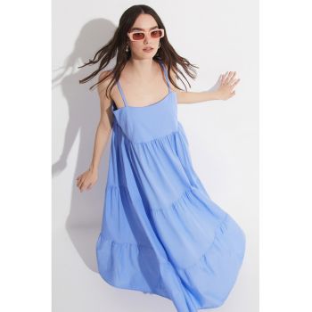 Rochie maxi cu decolteu patrat