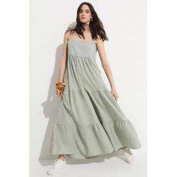 Rochie maxi cu decolteu patrat