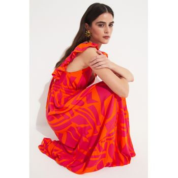 Rochie maxi cu model geometric