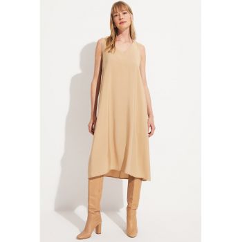 Rochie midi cu decolteu in V