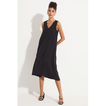 Rochie midi cu decolteu in V