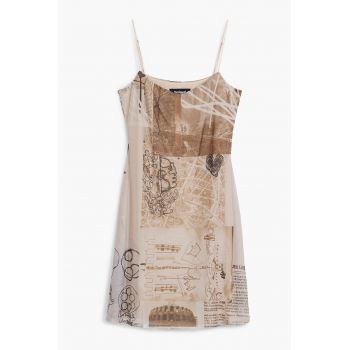 Rochie mini cu model si bretele inguste