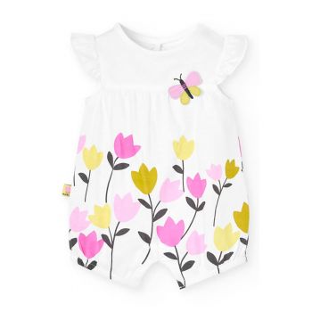 Salopeta de bumbac cu imprimeu floral