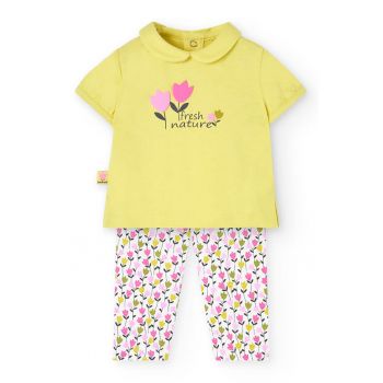Set de tricou cu imprimeu si colanti