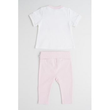 Set de tricou si colanti striati - 2 piese