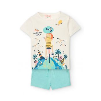 Set de tricou si pantaloni scurti cu snur