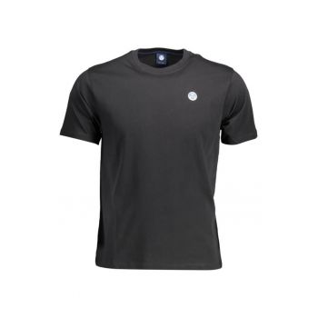 Tricou barbati cu imprimeu abstract in partea din fata -