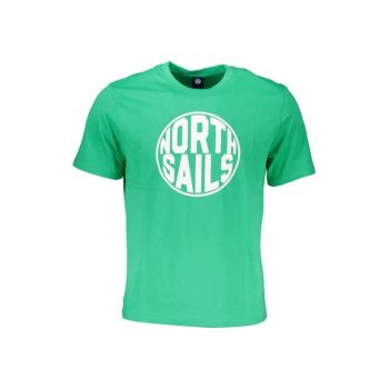 Tricou barbati - cu imprimeu cu logo - Regular fit -  Verde deschis -