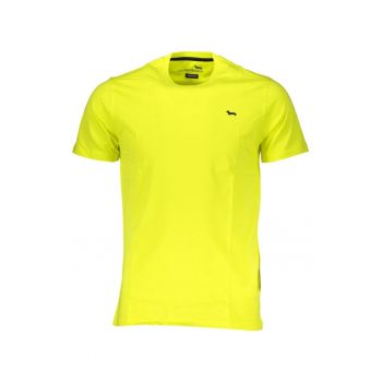 Tricou barbati cu maneca scurta - cu mini logo - Slim fit -  Galben -