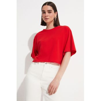 Tricou crop din bumbac