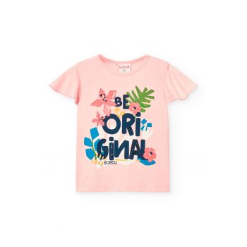 Tricou cu imprimeu si maneci cu volane