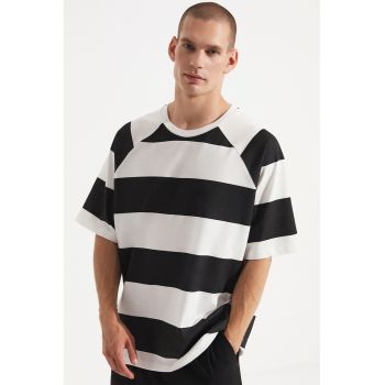 Tricou de bumbac cu dungi